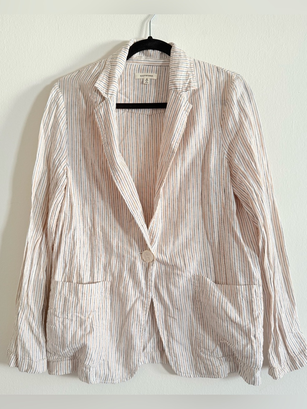 Max Studio Striped Button-Up Jacket